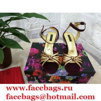 Dolce  &  Gabbana Spherical Acrylic Heel 6.5cm Suede Sandals Burgundy 2021